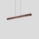 Una Linear Pendant by Cerno, Small in walnut, angled view