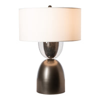Union Table Lamp, shown in Dark Smoke, Clear Steel, by Hubbardton Forge