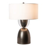 Union Table Lamp, shown in Dark Smoke, Clear Steel, by Hubbardton Forge