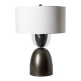 Union Table Lamp, shown in Dark Smoke, Clear Steel, by Hubbardton Forge