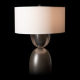 Union Table Lamp detail in Dark Smoke, Clear Steel, by Hubbardton Forge