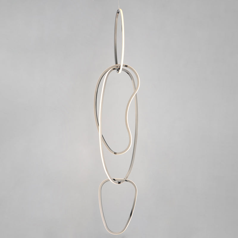 Unity Vertical LED Pendant Black Chrome By ET2 Front View