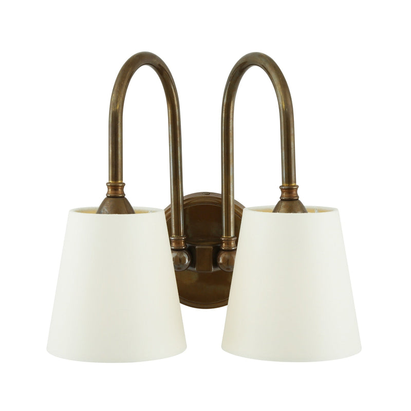 Uppsala Double Wall Light - Antique Brass