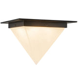 Urban Bronze/Alabaster 11inch Mineral Flush Mount-Pyramid by Alora Lighting