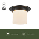 Urban Bronze/Alabaster 5x8inch Mineral Flush Mount-Round by Alora Lighting Light Source