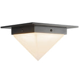Urban Bronze/Alabaster 8inch Mineral Flush Mount-Pyramid by Alora Lighting