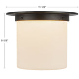 Urban Bronze/Alabaster 8x11inch Mineral Flush Mount-Round by Alora Lighting Dimensions
