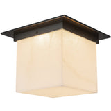 Urban Bronze/Alabaster 8x11inch Mineral Flush Mount-Square by Alora Lighting
