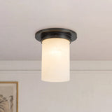 Urban Bronze/Alabaster 8x8inch Mineral Flush Mount-Round by Alora Lighting
