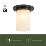 Urban Bronze/Alabaster 8x8inch Mineral Flush Mount-Round by Alora Lighting Light Source