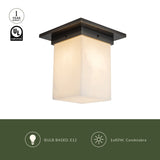 Urban Bronze/Opal Glass 8x8inch Mineral Flush Mount-Square by Alora Lighting Light Source