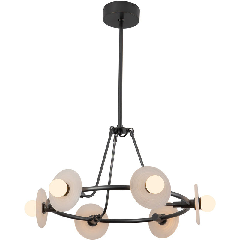 Urban Bronze/Alabaster Dahlia Chandelier by Alora Lighting