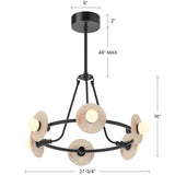 Urban Bronze/Alabaster Dahlia Chandelier by Alora Lighting Dimensions