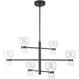 Urban Bronze/Clear Glass Sutton Chandelier by Alora Lighting