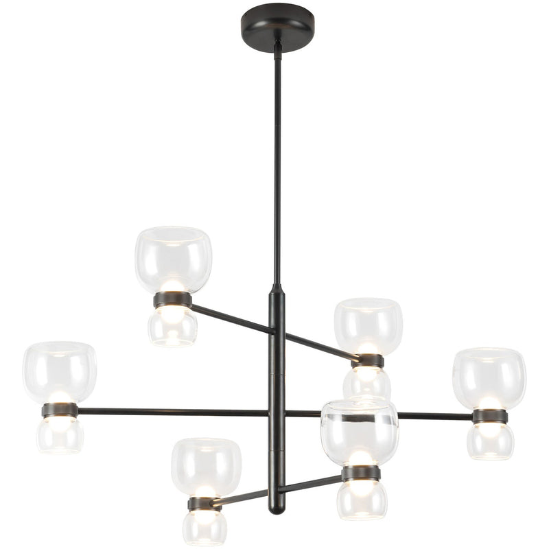 Urban Bronze/Clear Glass Sutton Chandelier by Alora Lighting