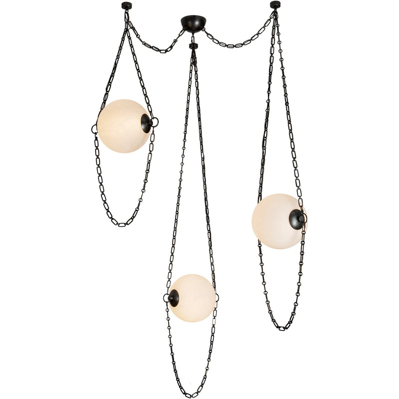Urban Bronze/Cloudy Glass 10inch Petra Chandelier by Alora Lighting