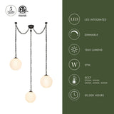 Urban Bronze/Cloudy Glass 12inch Petra Chandelier by Alora Lighting Light Source