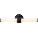 Urban Bronze/Glossy Opal Glass Ledger Vanity Light by Alora Lighting