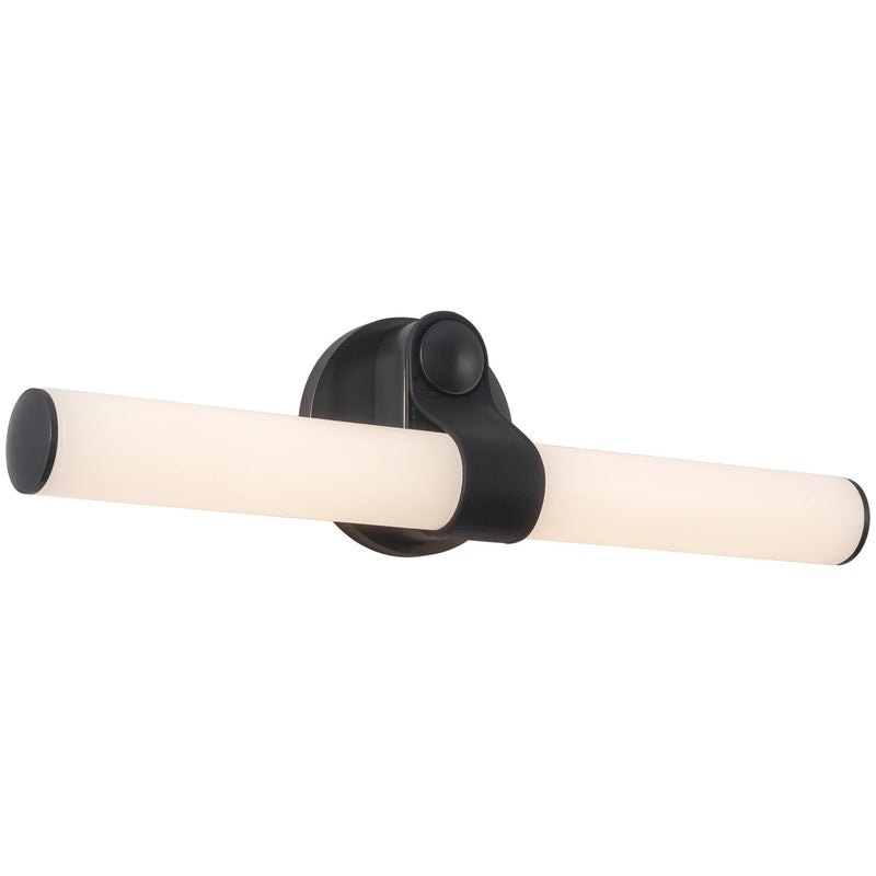 Urban Bronze/Glossy Opal Glass Ledger Vanity Light by Alora Lighting