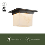 Urban Bronze/Opal Glass 5x8inch Mineral Flush Mount-Square by Alora Lighting Light Source