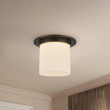 Urban Bronze/Opal Glass 8x11inch Mineral Flush Mount-Round by Alora Lighting