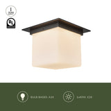 Urban Bronze/Opal Glass 8x11inch Mineral Flush Mount-Square by Alora Lighting Light Source