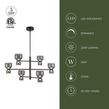 Urban Bronze/Smoked Glass Sutton Chandelier by Alora Lighting Light Source