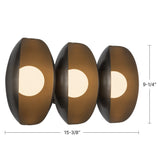 Urban Bronze 15inch Cortez Wall/Vanity Light by Alora Lighting Dimensions