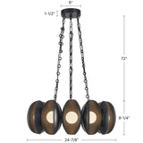 Urban Bronze 25inch Cortez Chandelier by Alora Lighting Dimensions