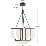 Urban Bronze 29inch Anders Chandelier by Alora Lighting Dimensions