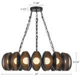 Urban Bronze 37inch Cortez Chandelier by Alora Lighting Dimensions