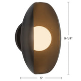 Urban Bronze 5inch Cortez Wall/Vanity Light by Alora Lighting Dimensions