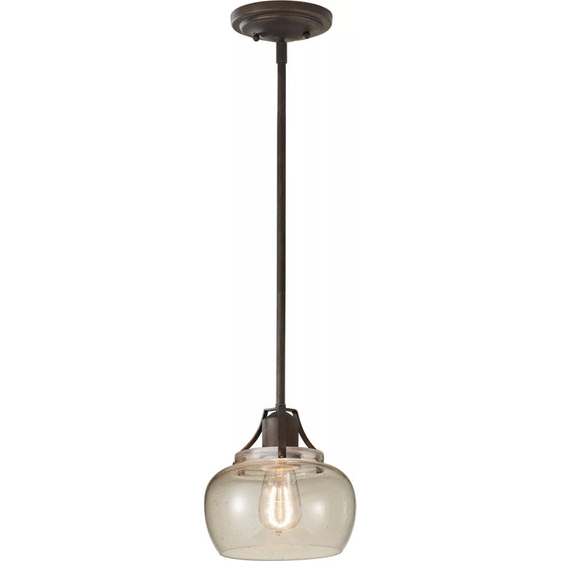 Urban Renewal Round Glass Pendant — Rustic Iron