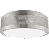 Vander Flushmount — 12", Etched / White Inside, Brushed Nickel