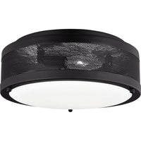 Vander Flushmount — 12", Etched / White Inside, Midnight Black