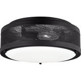 Vander Flushmount — 12", Etched / White Inside, Midnight Black