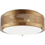 Vander Flushmount — 12", Etched / White Inside, Satin Brass