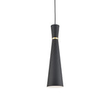 Vanderbilt Pendant — 6 Inch, Black With Gold Detail