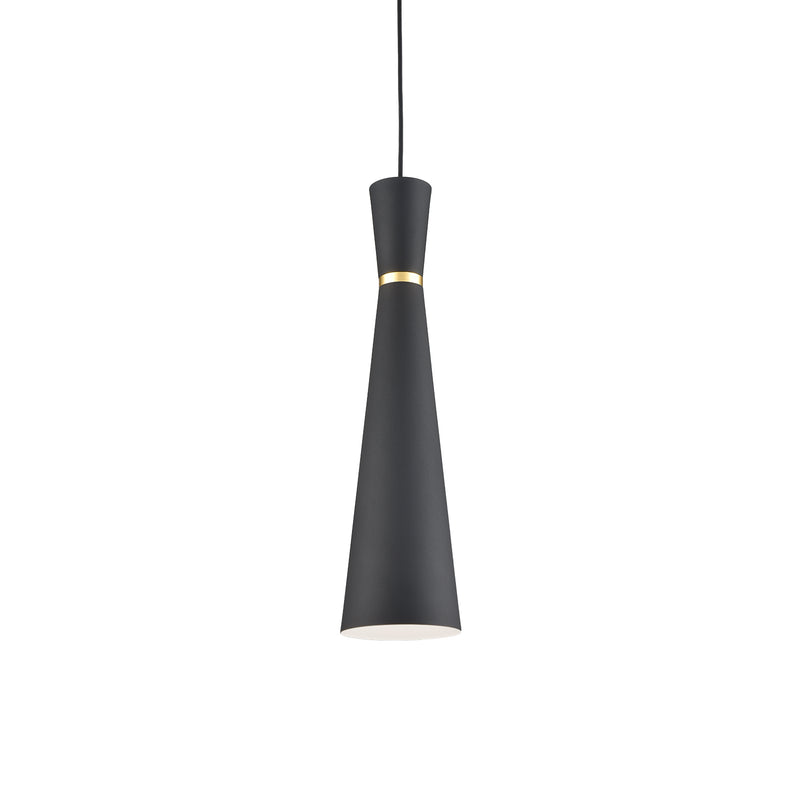 Vanderbilt Pendant — 6 Inch, Black With Gold Detail