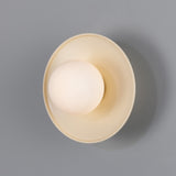 Vanilla Cream Aosta Brass Disc Bathroom Wall Light by Mullan Lighting