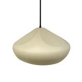 Vanilla Gloss-Black Cord Crease Large Ceramic Pendant by Justice Design