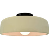 Vanilla Gloss Matte Black Ceramic Small Spire Semi-Flush by Justice Design