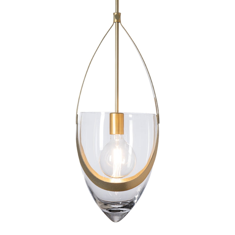 Vaso Pendant, shown in Modern Brass, by Hubbardton Forge