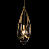 Vaso Pendant detail in Modern Brass, by Hubbardton Forge