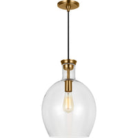 Vaso Pendant — 12", Clear, Burnished Brass