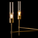 Vela 5 Arm Chandelier detail in Dark Smoke, Clear Glass, by Hubbardton Forge