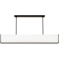 Velero Linear Chandelier — 56", White Silkscreen Tempered, Aged Iron