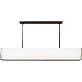 Velero Linear Chandelier — 56", White Silkscreen Tempered, Aged Iron