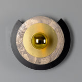 Venus Colourful Disc Wall Light - Polished Brass