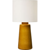 Vessel Table Lamp — 14", White Linen, Oil Can